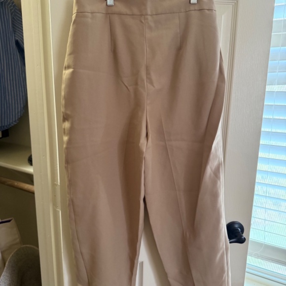 ASOS Design Khaki Pleated Chino Pants - Size US 6 Petite - 100% Polyester - Picture 3 of 5